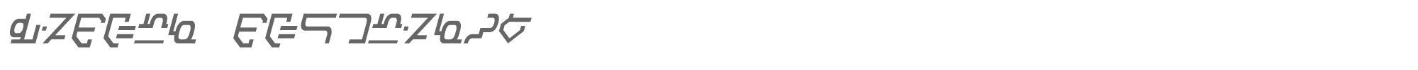 Sample characters Modern Destronic Font